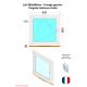 Fenêtre PVC - LxH 900x900 mm -Triple Vitrage - Bicolore blanc int/anthracite ext-poignée à droite