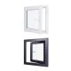 Finestra in PVC - LxH 700x700 mm - Triplo vetro - Interno bicolore bianco/esterno antracite maniglia destra