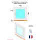 Fenêtre PVC - LxH 700x700 mm -Triple Vitrage - Bicolore blanc int/anthracite ext-poignée à gauche
