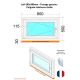 Fenêtre PVC - LxH 800x500 mm -Triple Vitrage - Bicolore blanc int/anthracite ext-poignée à droite