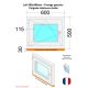 Fenêtre PVC - LxH 600x500 mm -Triple Vitrage - Bicolore blanc int/anthracite ext-poignée à droite