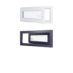 Finestra in PVC - LxH 900x400 mm - Triplo vetro - Interno bicolore bianco/esterno antracite - maniglia a destra