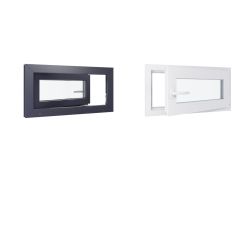 Finestra in PVC - LxH 800x400 mm - Triplo vetro - Interno bicolore bianco/esterno antracite - Maniglia sinistra