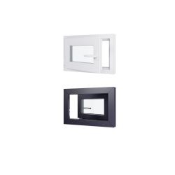 Finestra in PVC - LxH 600x400 mm - Triplo vetro - Interno bicolore bianco/esterno antracite - maniglia a destra