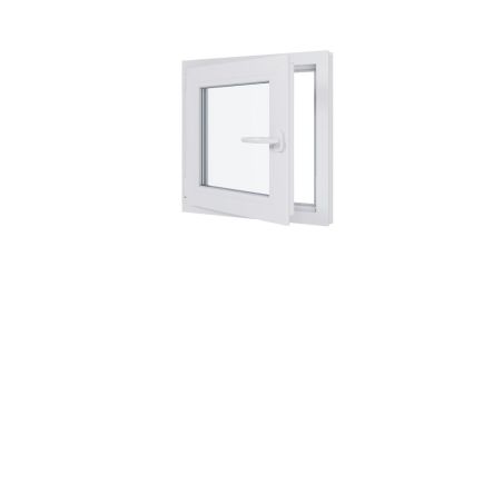Finestra in PVC - LxH 600x600 mm - Triplo vetro - Bianco - Maniglia destra Finestra in PVC - LxH 600x600 mm - Triplo vetro - Bianco - Maniglia destra