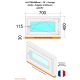 Fenêtre PVC - LxH 700x400 mm -Triple Vitrage - Blanc -poignée à gauche