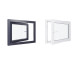 Fenêtre PVC - LxH 900x800 mm -Triple Vitrage - Bicolore blanc int/anthracite ext-poignée à gauche
