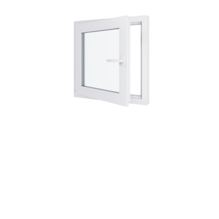 Fenêtre PVC - LxH 900x900 mm -Triple Vitrage - Blanc -poignée à droite
