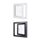 Fenêtre PVC - LxH 900x900 mm -Triple Vitrage - Bicolore blanc int/anthracite ext-poignée à droite