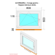Finestra in PVC - LxH 800x600 mm - Triplo vetro - Bianco - Maniglia destra