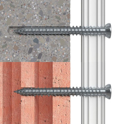 Vis béton fixation cadre fenêtre - tête plate (diam 7,5x72 mm) x10