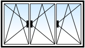 Fenêtre avec meneaux 2 poignées centrales + tirant droit